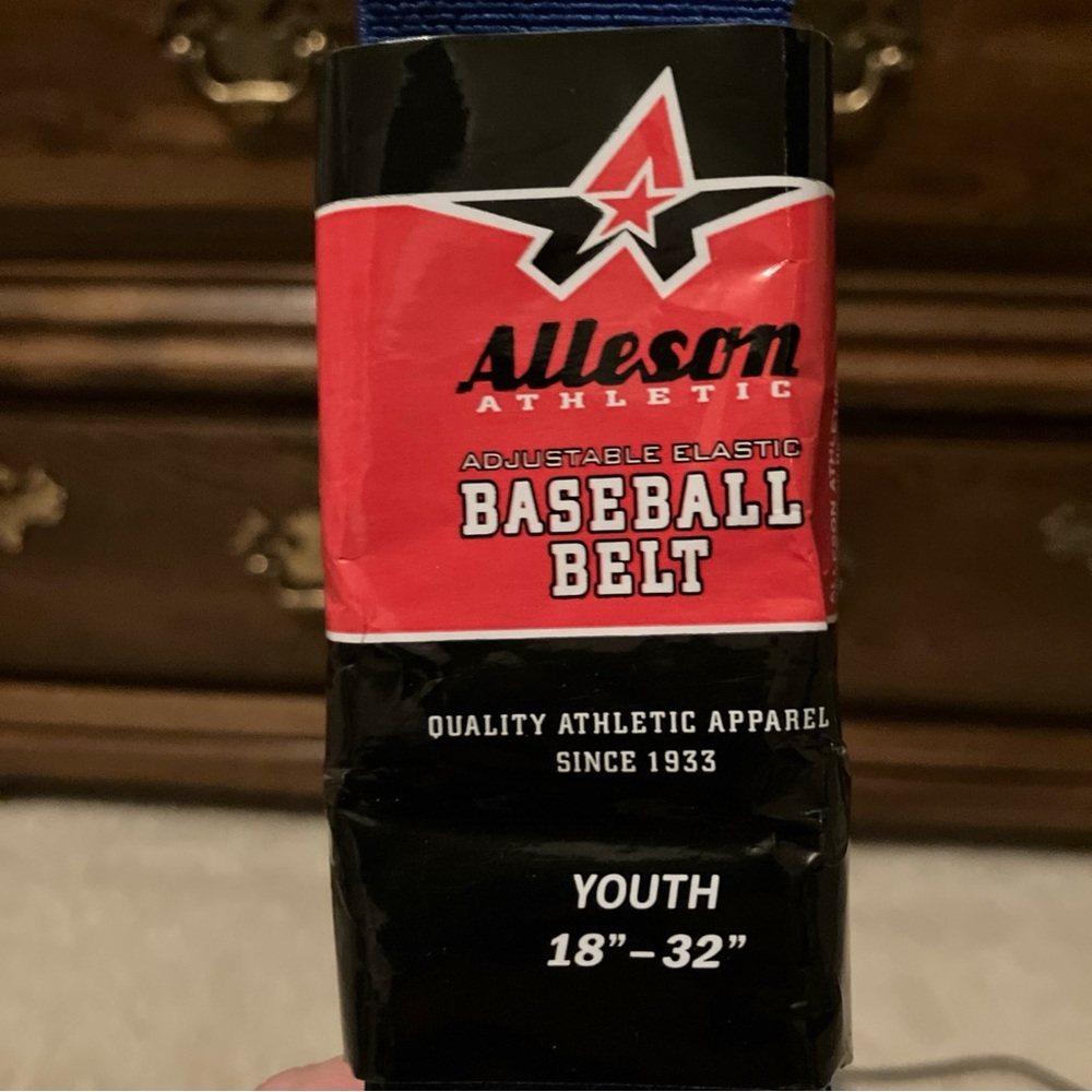 Alleson Athletic Youth Adjustable Elastic Baseball Belt Blue 18–32 NWT